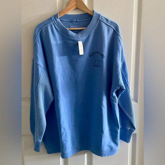 Aerie Women’s Oversized Getaway Sweatshirt Color Vitamin Sea - Picture 6 of 12